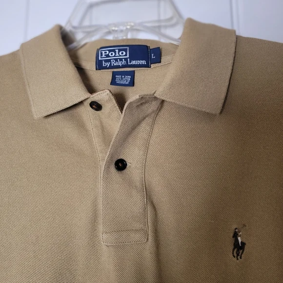 Ralph Lauren Tan Polo with Embroidered Pony Size Large - Picture 8 of 8